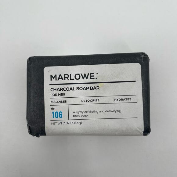 MARLOWE. Charcoal Soap Bar NWT For Men No. 106 Body Skin Cleanses 7oz 198.4g - Picture 7 of 7